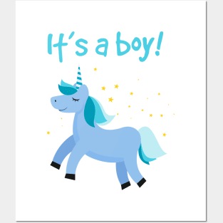 Unicorn - It's A Boy Posters and Art